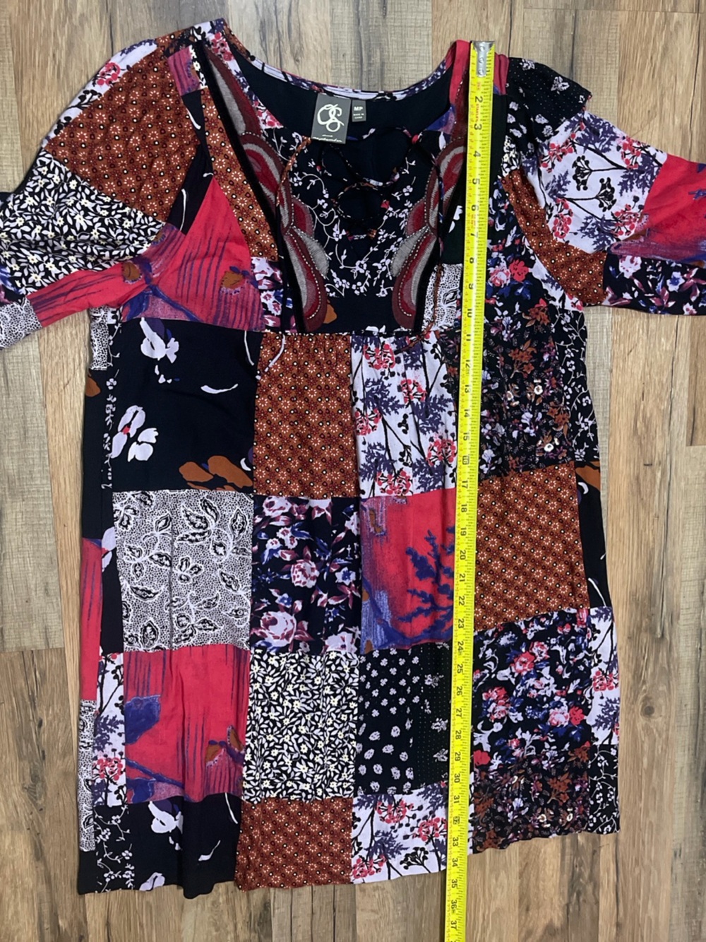 ANTHROPOLOGIE ARCATA PATCHWORK BOHO DRESS by ONE SEPTEMBER Sz MP - Picture 12 of 12